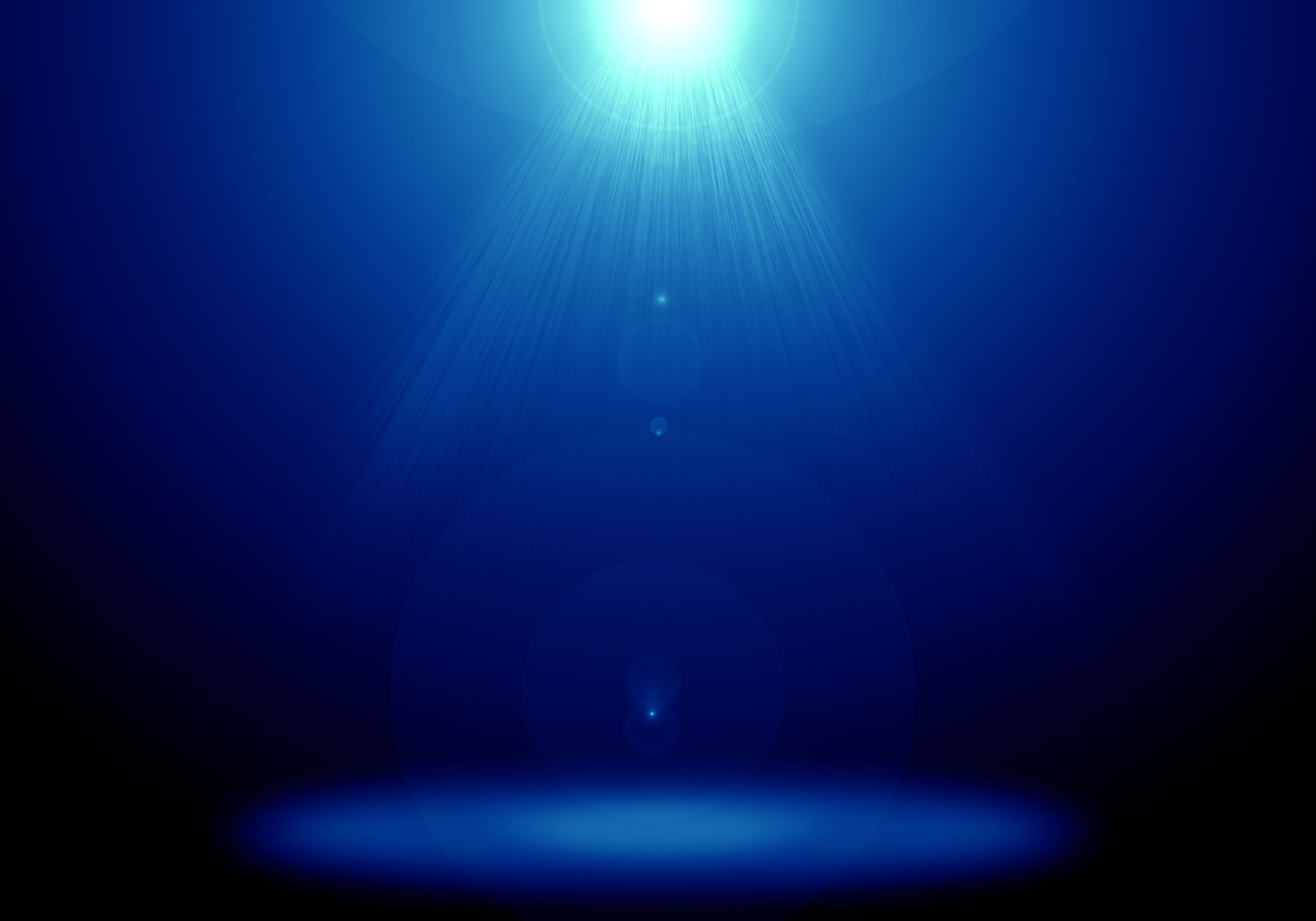 Abstract Image of Blue Lighting Flare on the Floor Stage.
